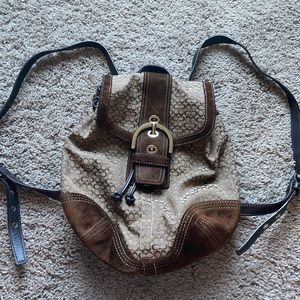 Coach- like new suede & fabric backpack